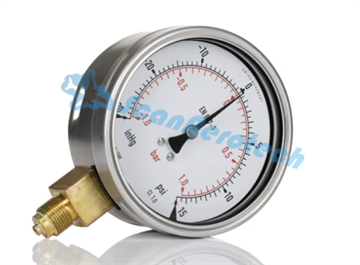 1 to -1 BAR Pressure+Vacuum gauge 3/8'' Bottom connection